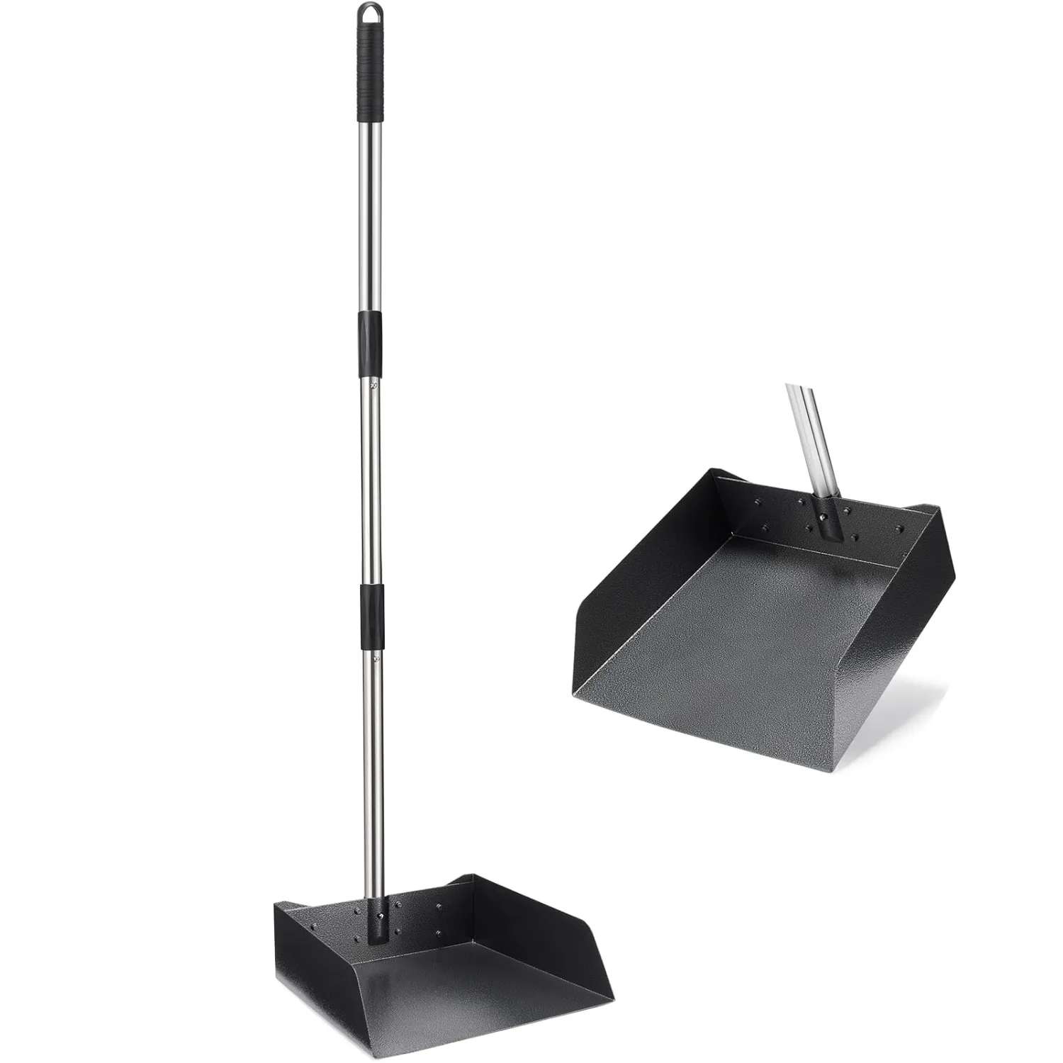 Yangbaga Dust Pans with Long Handle - 39” Heavy Duty Metal Upright Dustpan - Long Handled Stand Up Dustpans - Best Dustpans for Home/Lobby/Shop/Garage/Yard