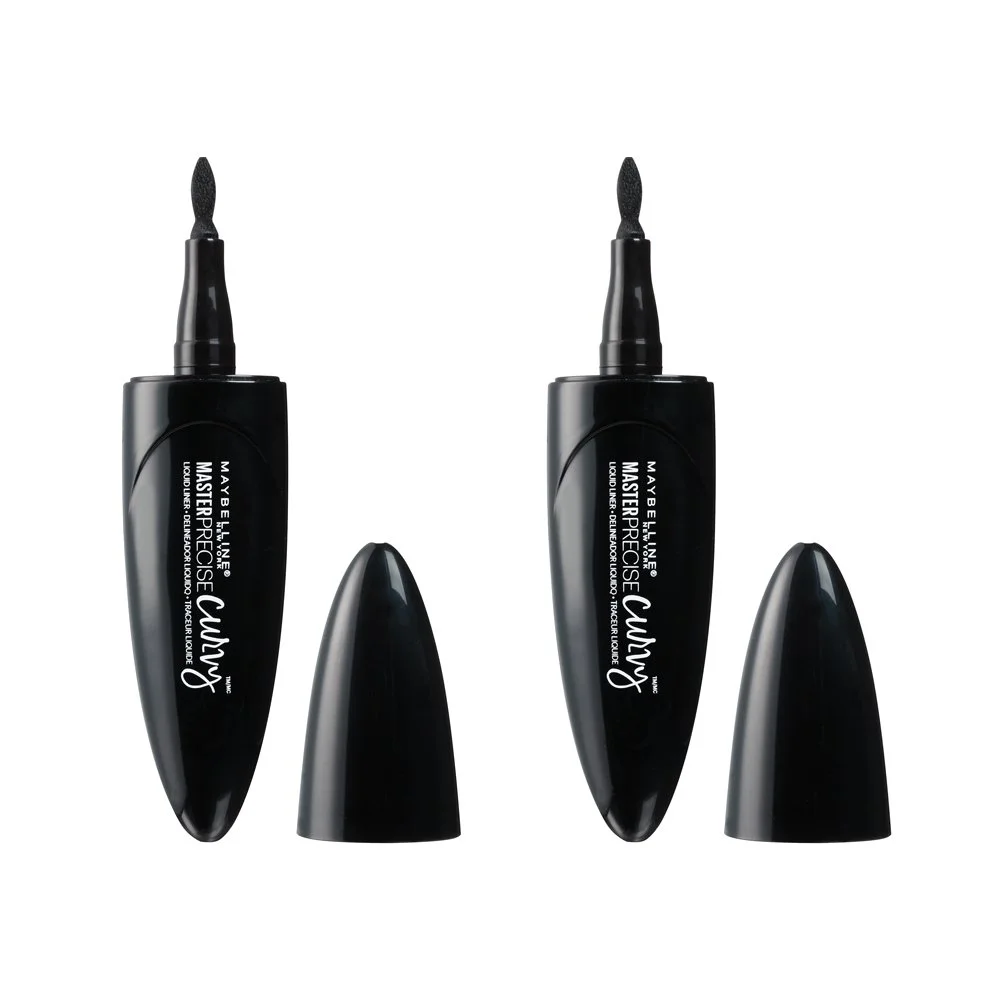 Maybelline New York Master Precise Curvy, Black, 2 Count