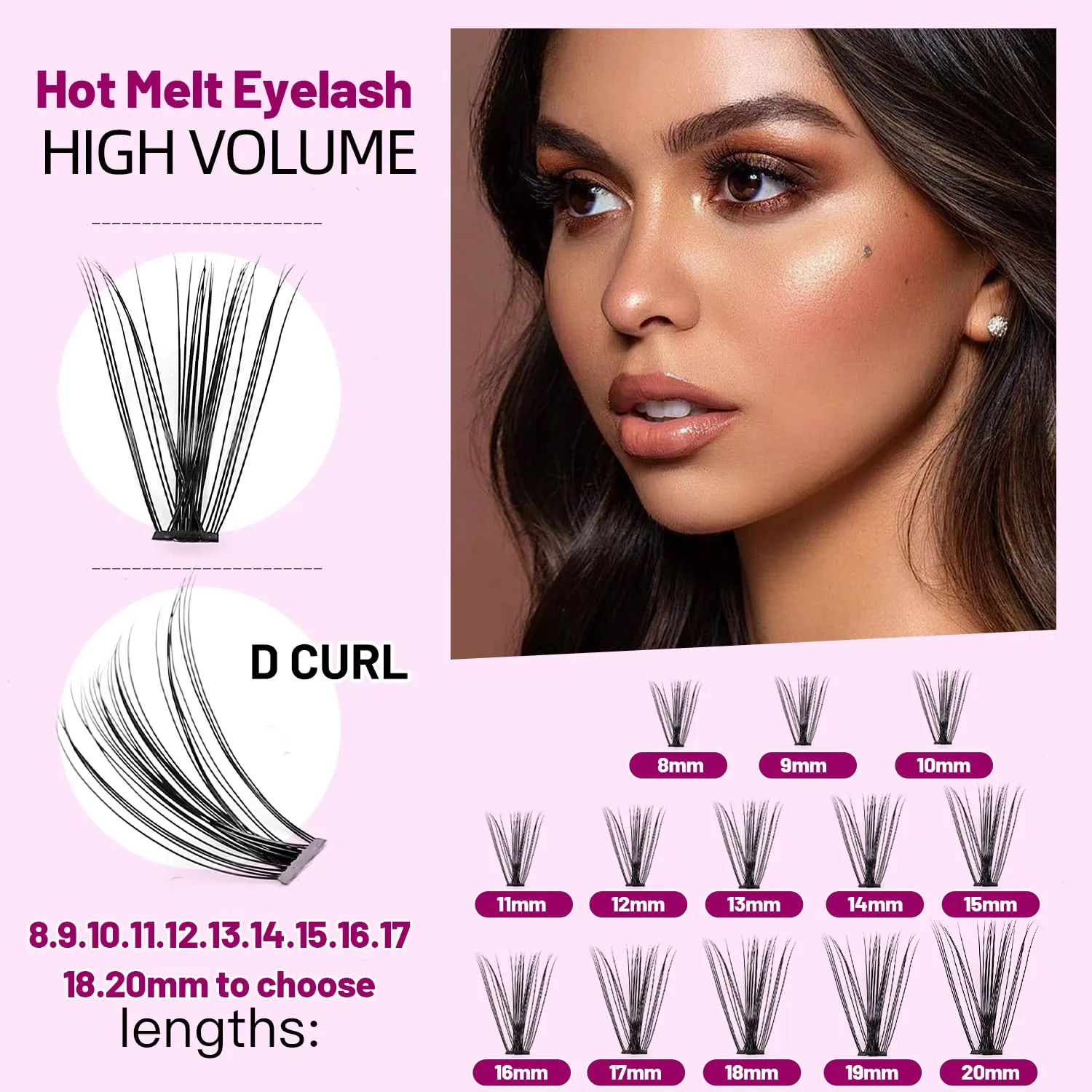 8/10/12/14/16/17/18/20mm 60pcs 20 Root Grafting Individual False Eyelashes Mink Natural Long Eye Lashes Cluster Extension Makeup Beauty Fake Eyelash (12mm)