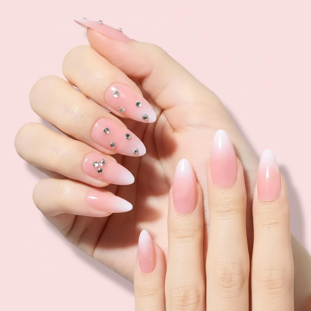 Beetles Coffin Press On Nails 30pcs False Nail Tip Medium Nails, 15 Sizes Reusable Translucent Glue-on Nails Elegant False Nail Kit with 10ml Quick-drying Nail Glue and Nail File Diy