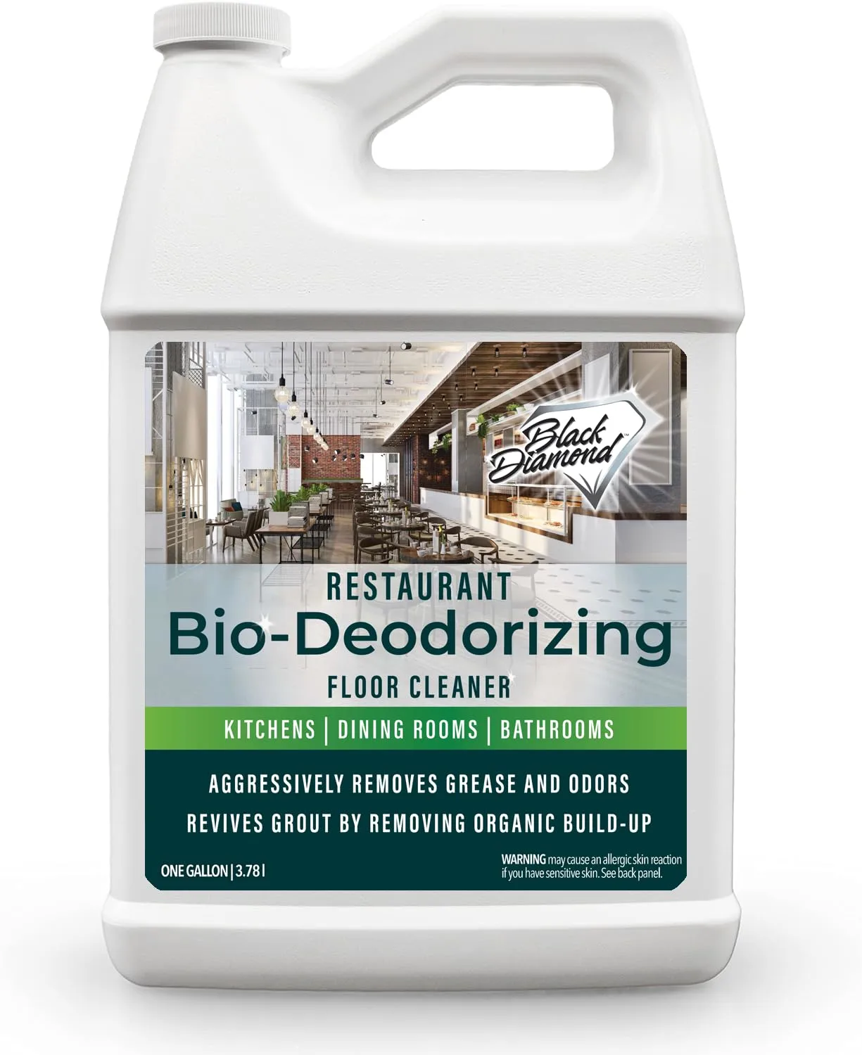 Restaurant Bio-Deodorizing Floor Cleaner - Heavy Duty Commercial Concentrated Enzyme Degreaser and Odor Eliminator for Mopping Tile, Laminate, Hardwood & More