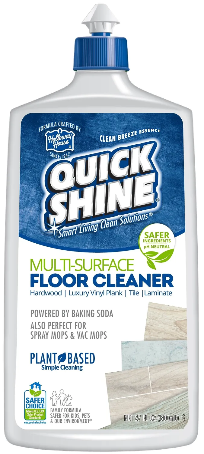 Quick Shine Multi Surface Floor Cleaner 27oz | Ready to Use, Dirt Dissolving, Streak Free, No Rinse | Use on Hardwood, Laminate, Luxury Vinyl Plank LVT, Tile & Stone | Safer Choice Cleaner