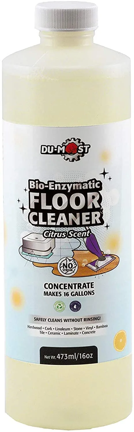 Enzymatic Floor Cleaner Concentrate (1 Oz Makes 1 Gal), No, Streak, No Rinsing, Kids & Pets Safe, Hard Surface Floors, Citrus Scent, 16 Fl Oz