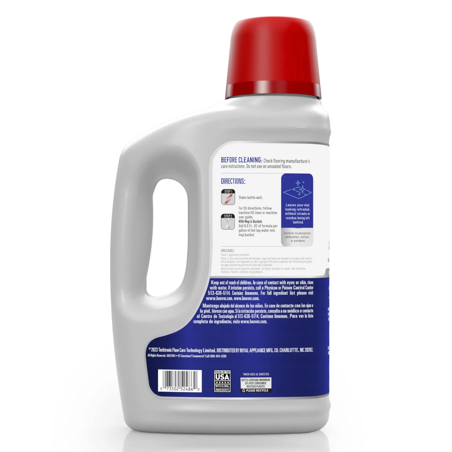 Hoover Luxury Vinyl Hard Floor Solution, Concentrated Cleaning Solution for Hard Floor Machines, 64 oz, AH31454