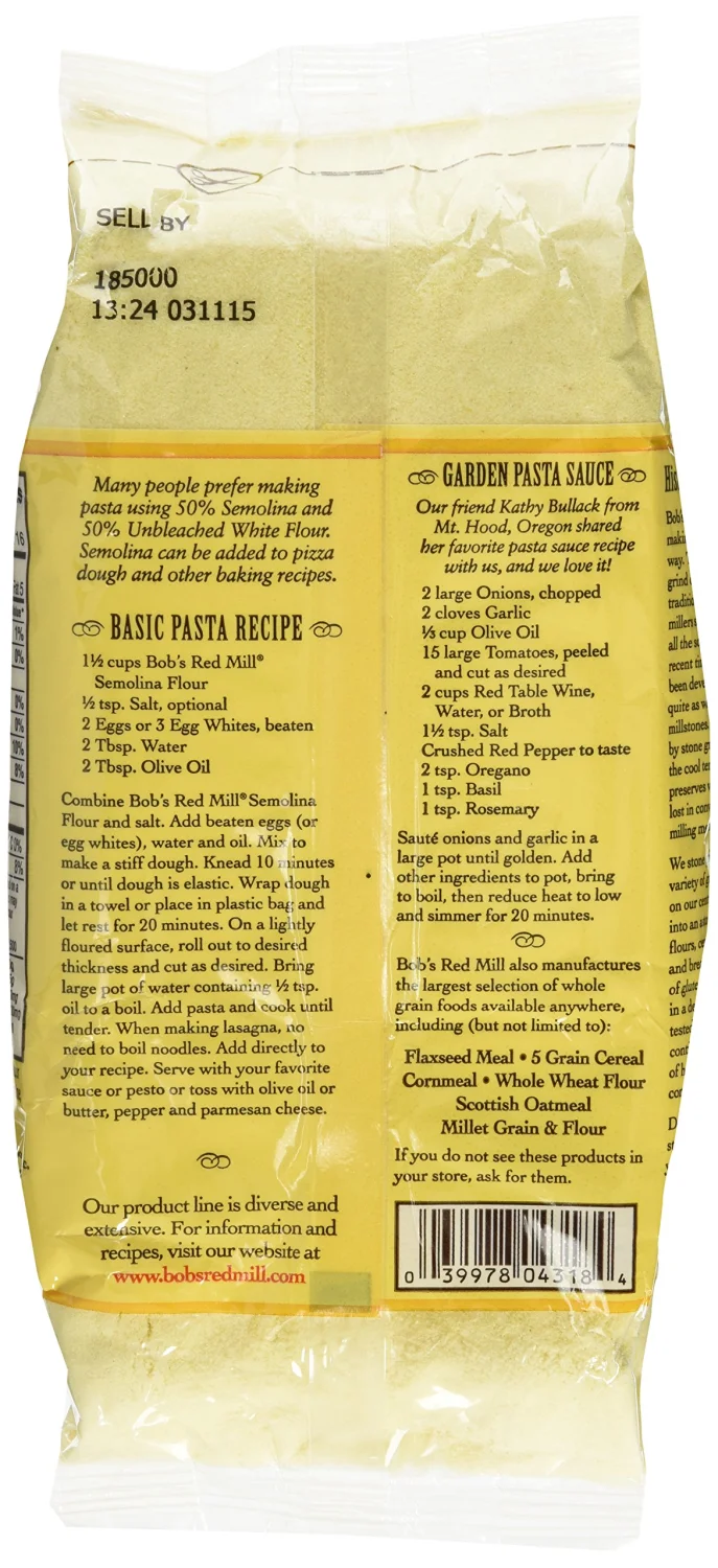 Bob's Red Mill Semolina Pasta Flour - 24 oz - 2 Pack
