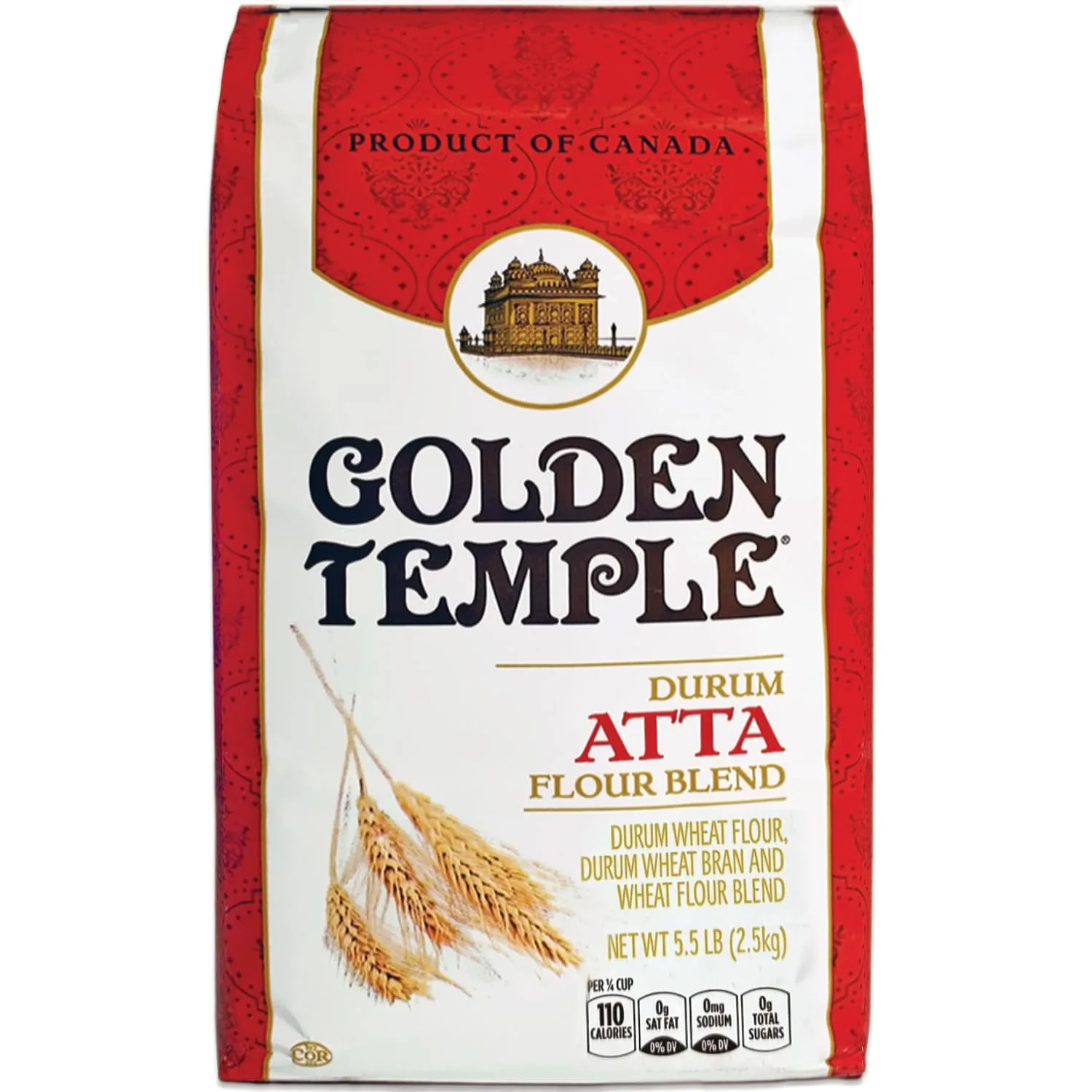 Golden Temple - Durum Atta Flour, 5.5 Pound (2.5 kg)