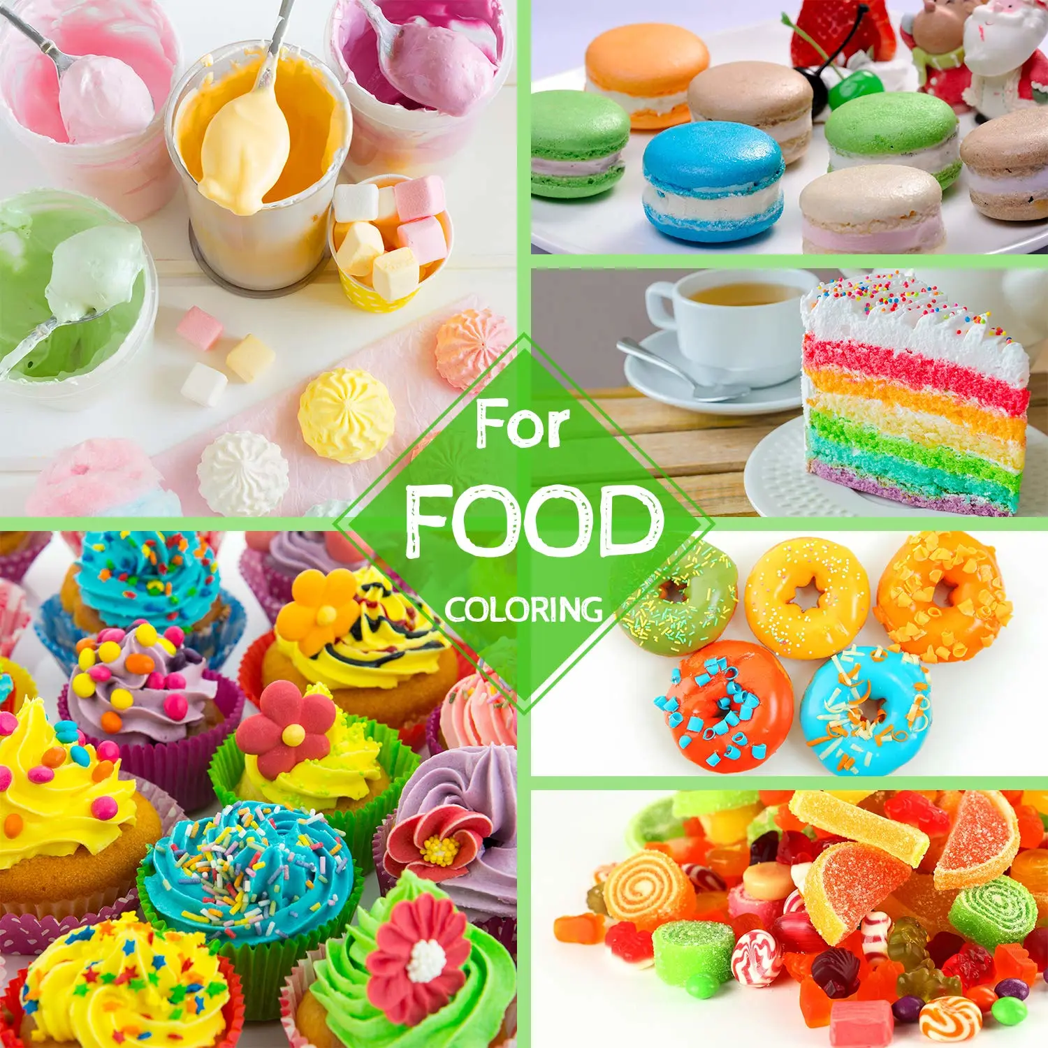 Food Coloring - 12 Color Vibrant Cake Food Coloring Set for Baking, Cooking, Decorating and Fondant - Upgraded Liquid Concentrated Icing Food Color Dye for DIY Treats and Crafts - .25 fl. oz. Each
