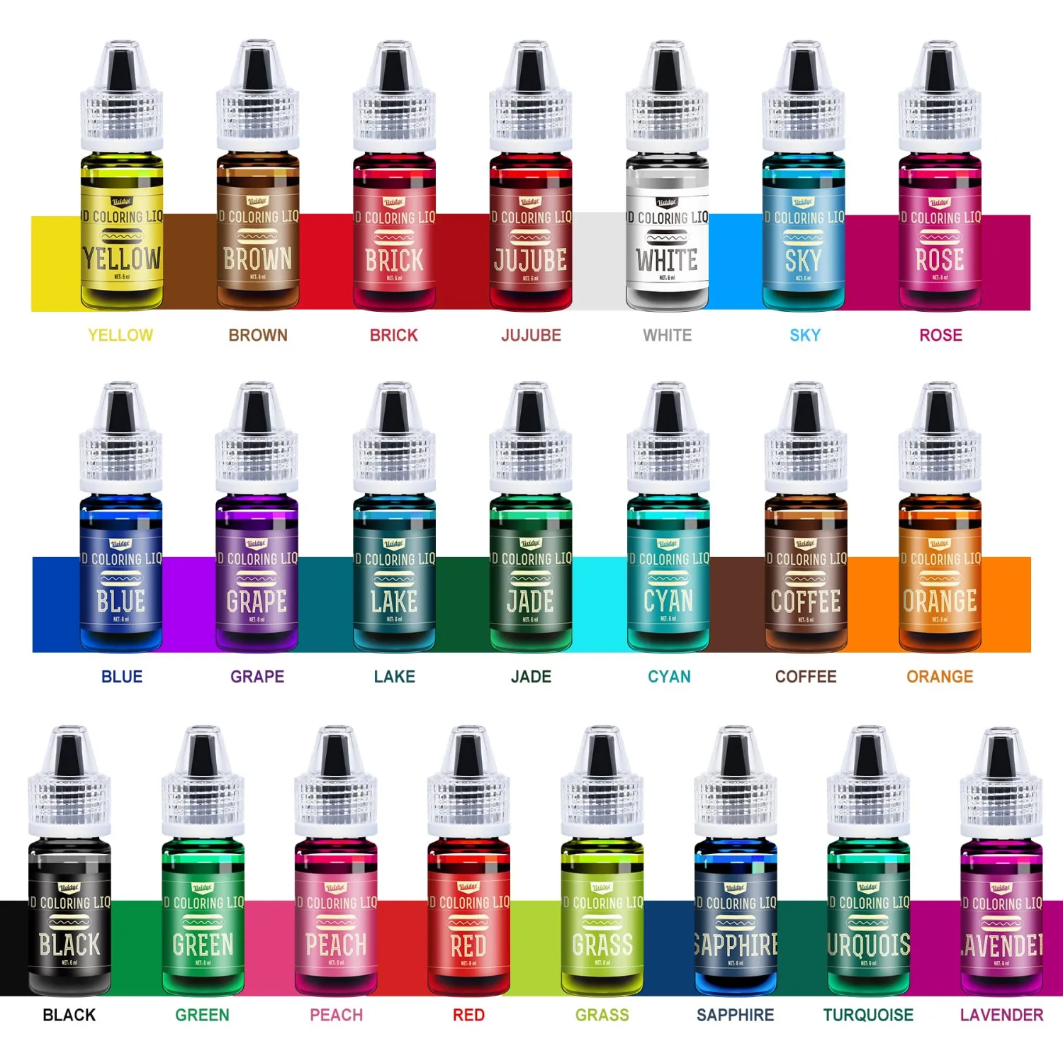 Food Coloring Set - 22 Vivid Colors Food Coloring Set for Baking, Cake Decorating, Cookie, Fondant and Macaron - Liquid Tasteless Food Color Dye for DIY Slime Making and Crafts - .25 fl. oz. Bottles