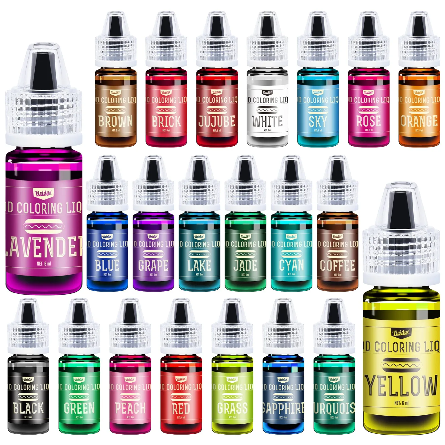 Food Coloring Set - 22 Vivid Colors Food Coloring Set for Baking, Cake Decorating, Cookie, Fondant and Macaron - Liquid Tasteless Food Color Dye for DIY Slime Making and Crafts - .25 fl. oz. Bottles
