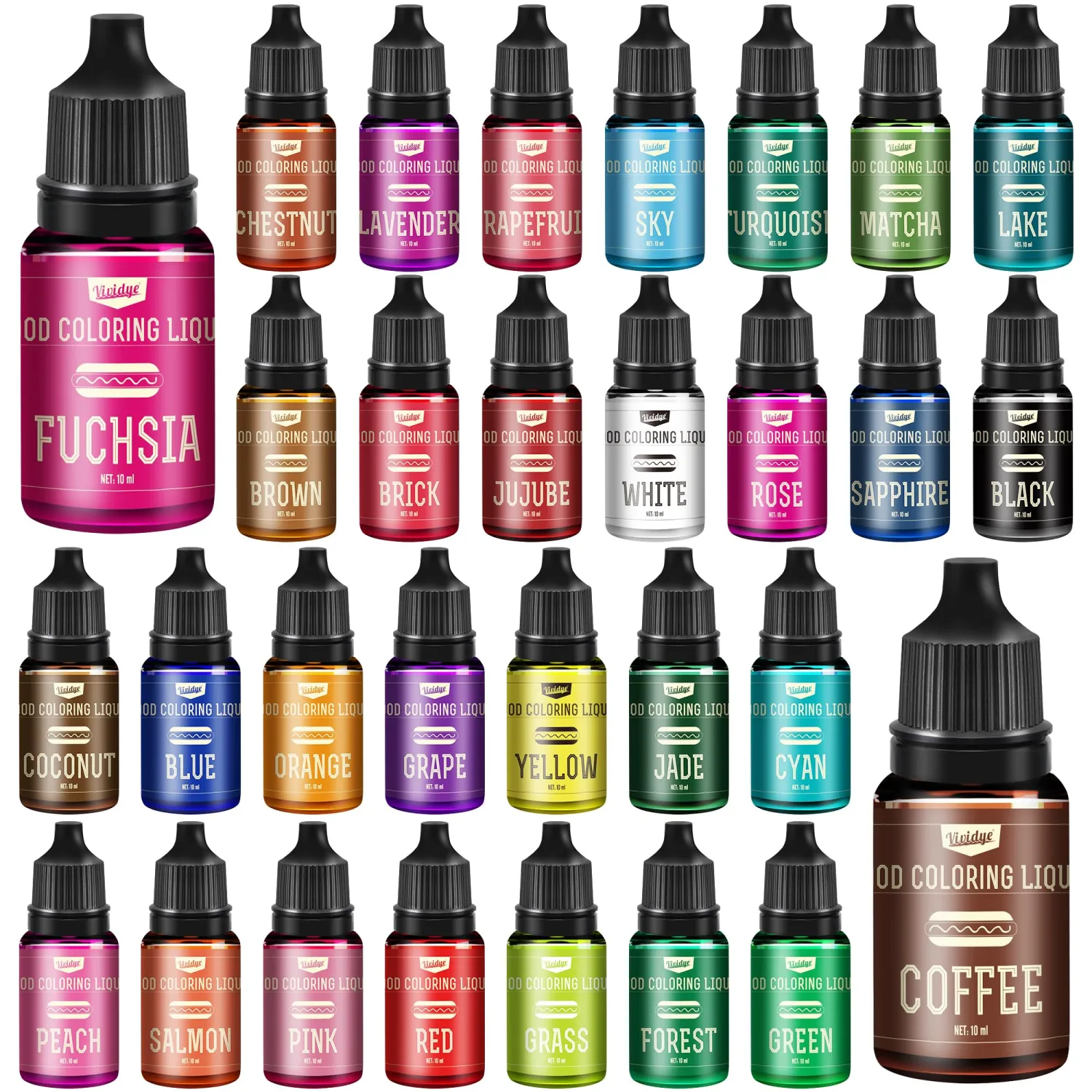 Food Coloring Set - 30 Vivid Colors Food Coloring Set for Baking, Cake Decorating, Cookie, Fondant and Macaron - Liquid Tasteless Food Color Dye for DIY Slime Making and Crafts - .35 fl. oz. Bottles