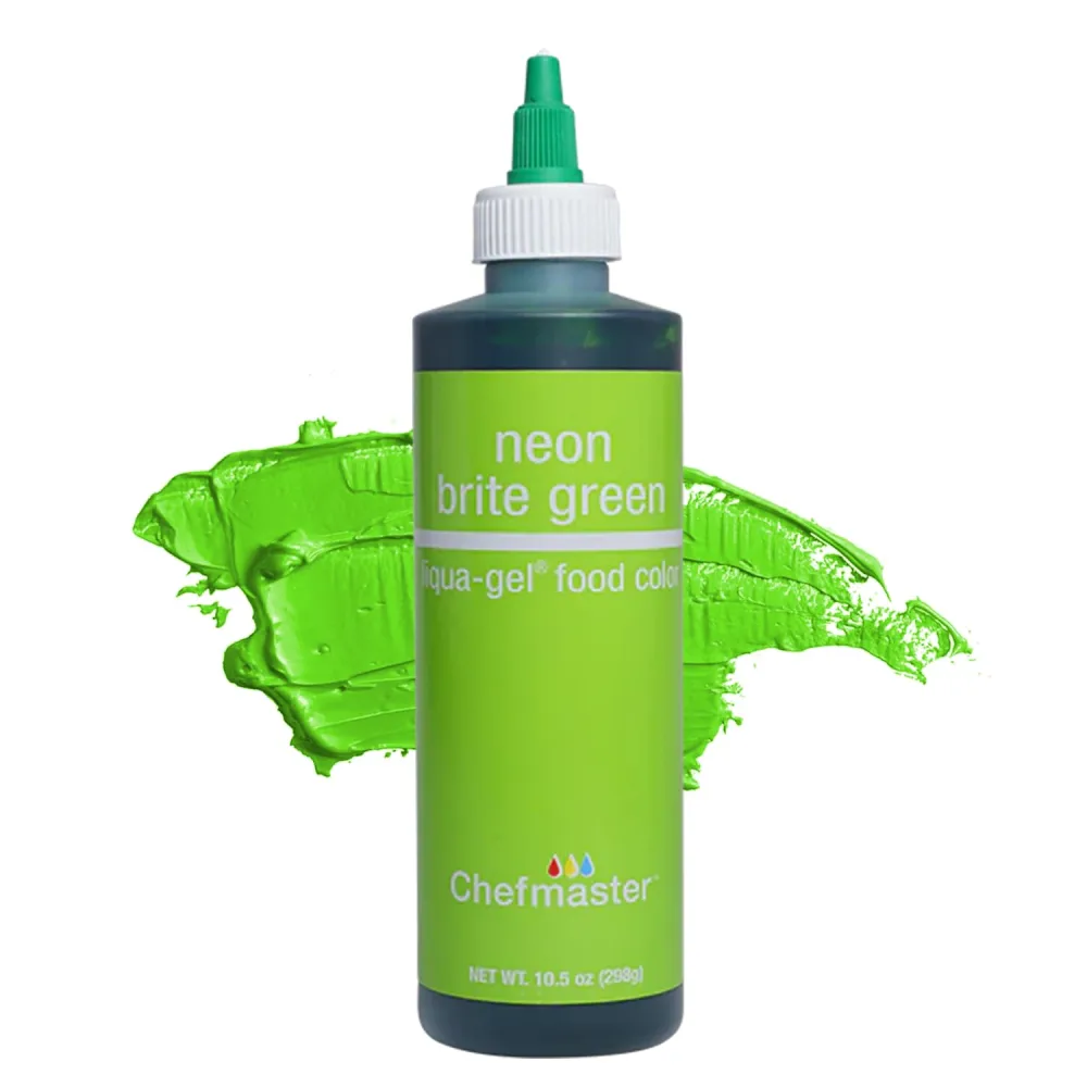 Chefmaster Neon Green Liqua -Gel Food Coloring | Vibrant Color | Professional-Grade Dye for Icing, Frosting, Fondant | Fade-Resistant | 10.5 oz