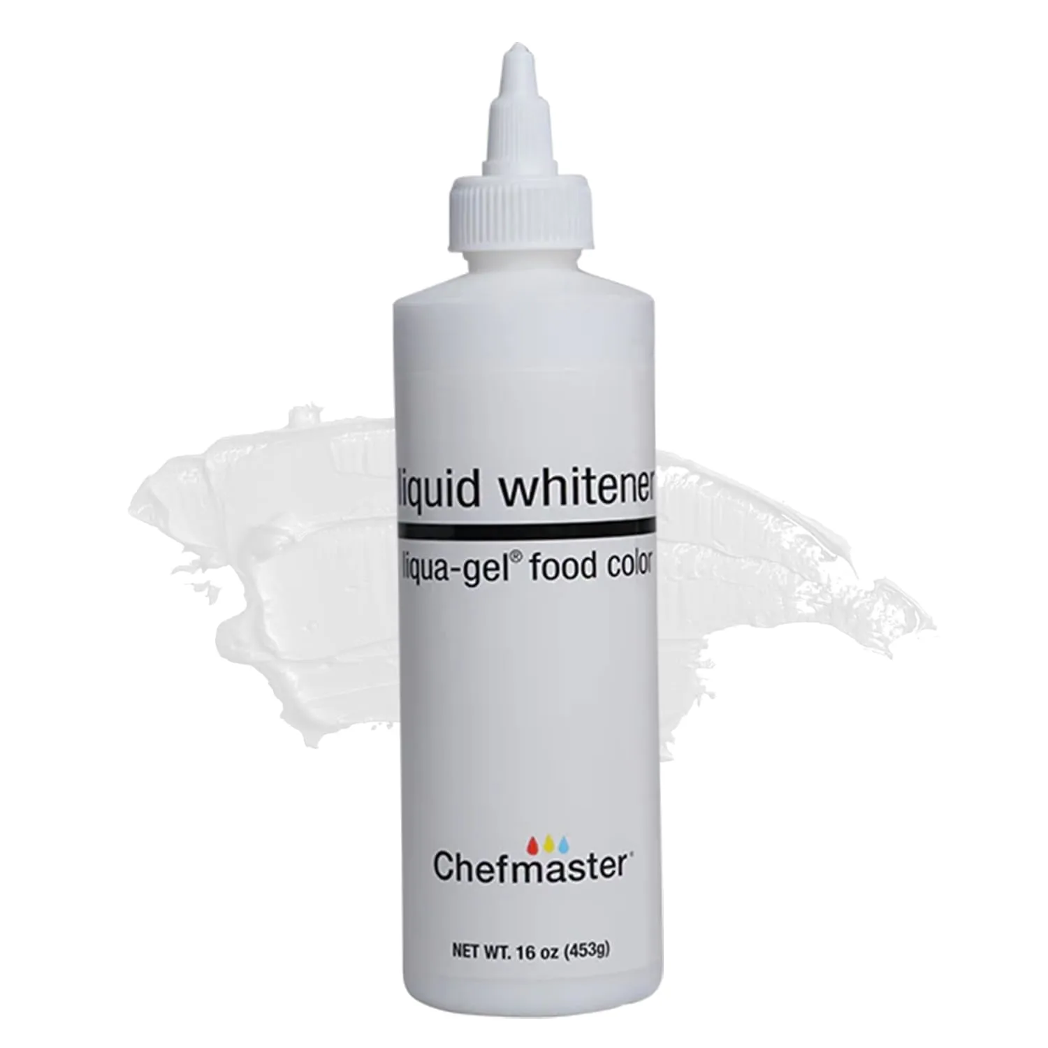 Liquid Whitener Liqua-Gel Food Coloring | Brighter Whites & Pastels | Professional-Grade Dye | Icing, Frosting, Candy Apples | 16 oz