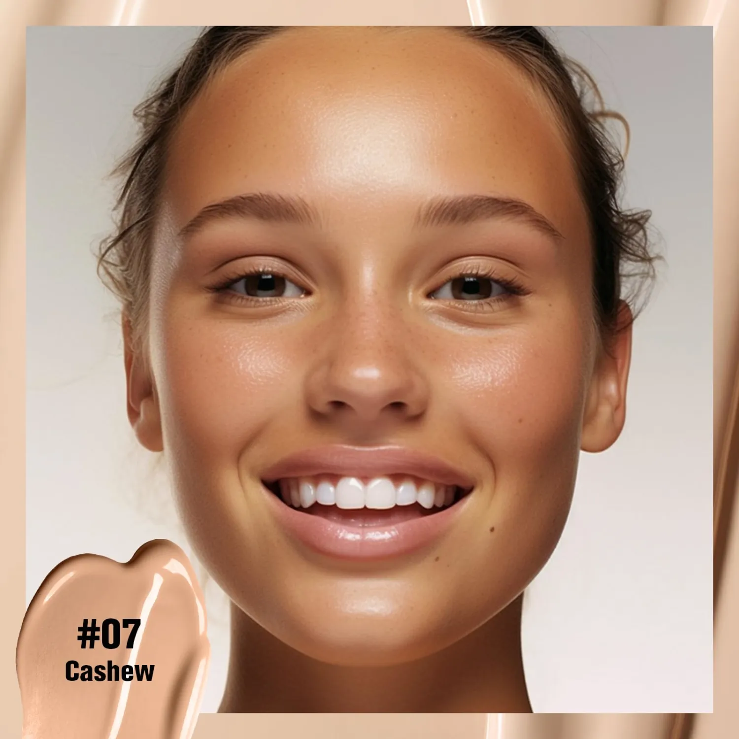 UCANBE Matte Liquid Foundation Makeup, Medium to Full Coverage Waterproof Longwear Serum Cream Foundation for Combination & Oily Mature Skin, Lightweight Hydrating & Nourishing, Cashew, 1 fl. oz.