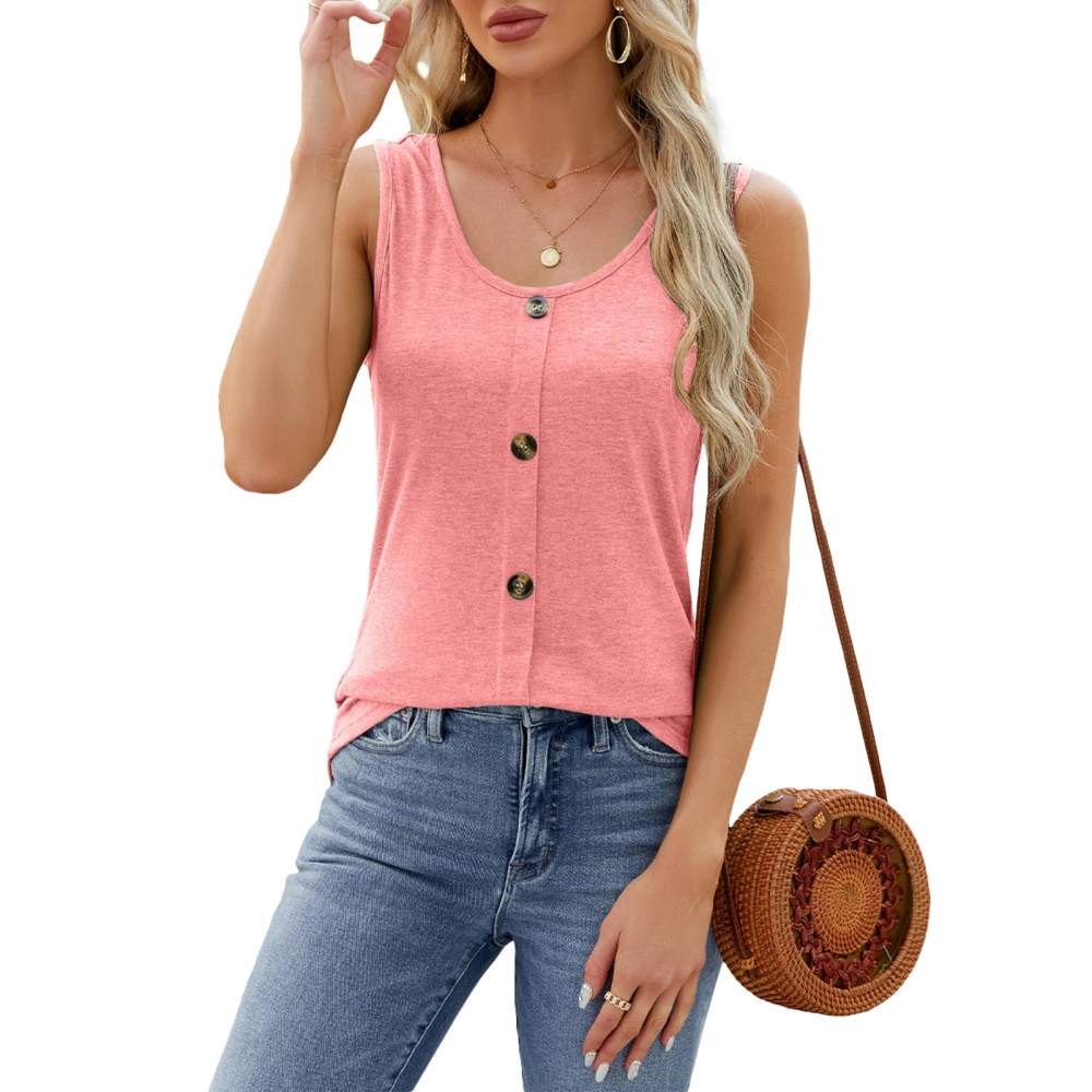 Women Tank Top, Sleeveless Tops Crew Neck Solid Summer Streetwear