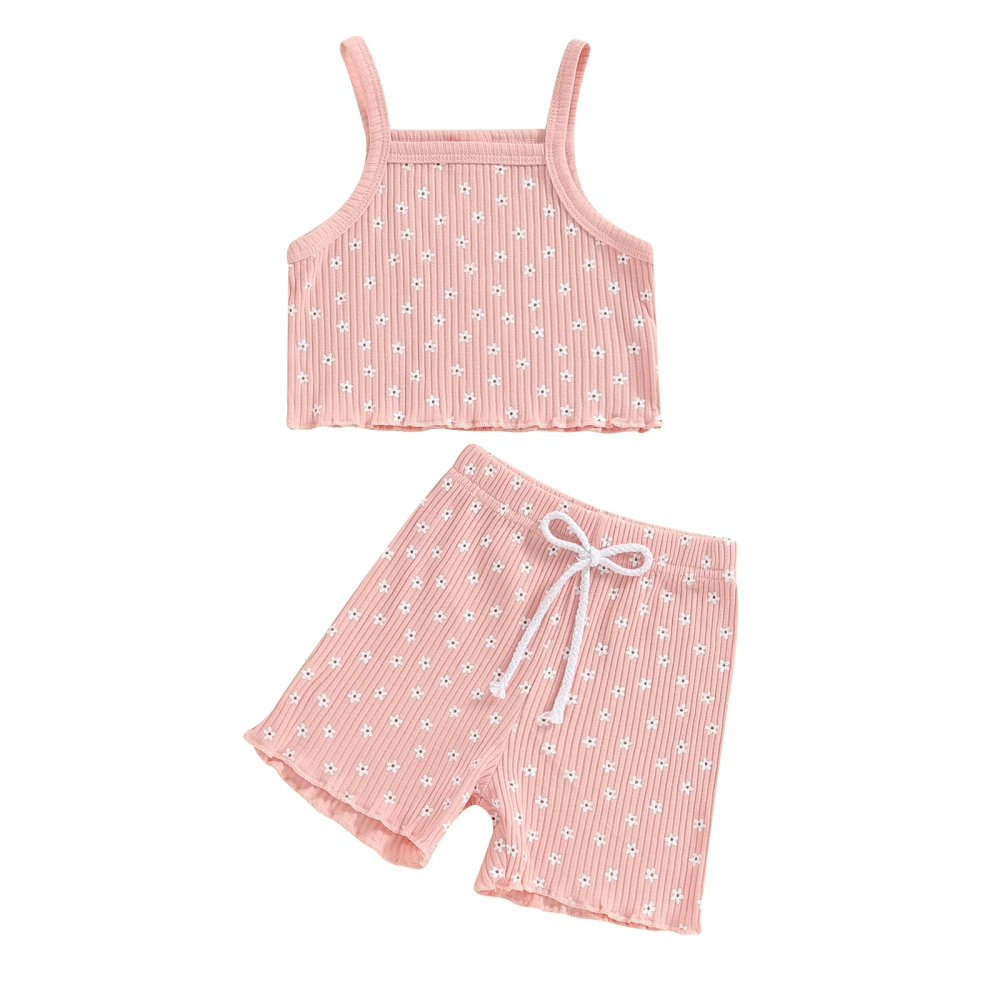 Baby Girl Summer Outfits Floral Print Cami Tops + Shorts Set