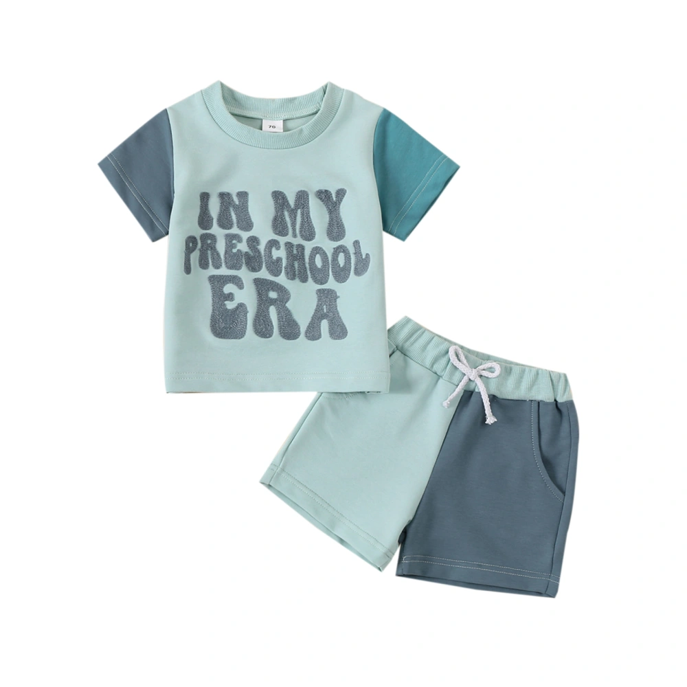 Baby Boy Summer Outfits Letter Embroidery T-Shirt + Pocket Shorts Set