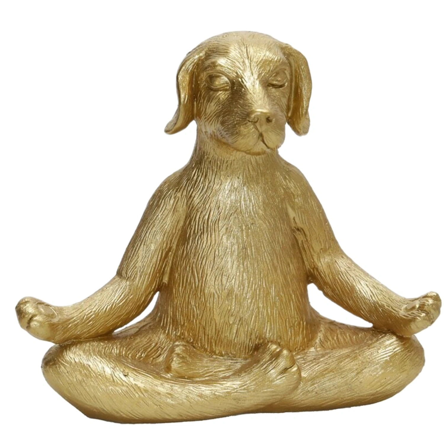 Funny Dog Statue, Resin Sculpture Meditation Yoga Dog Desktop Decor