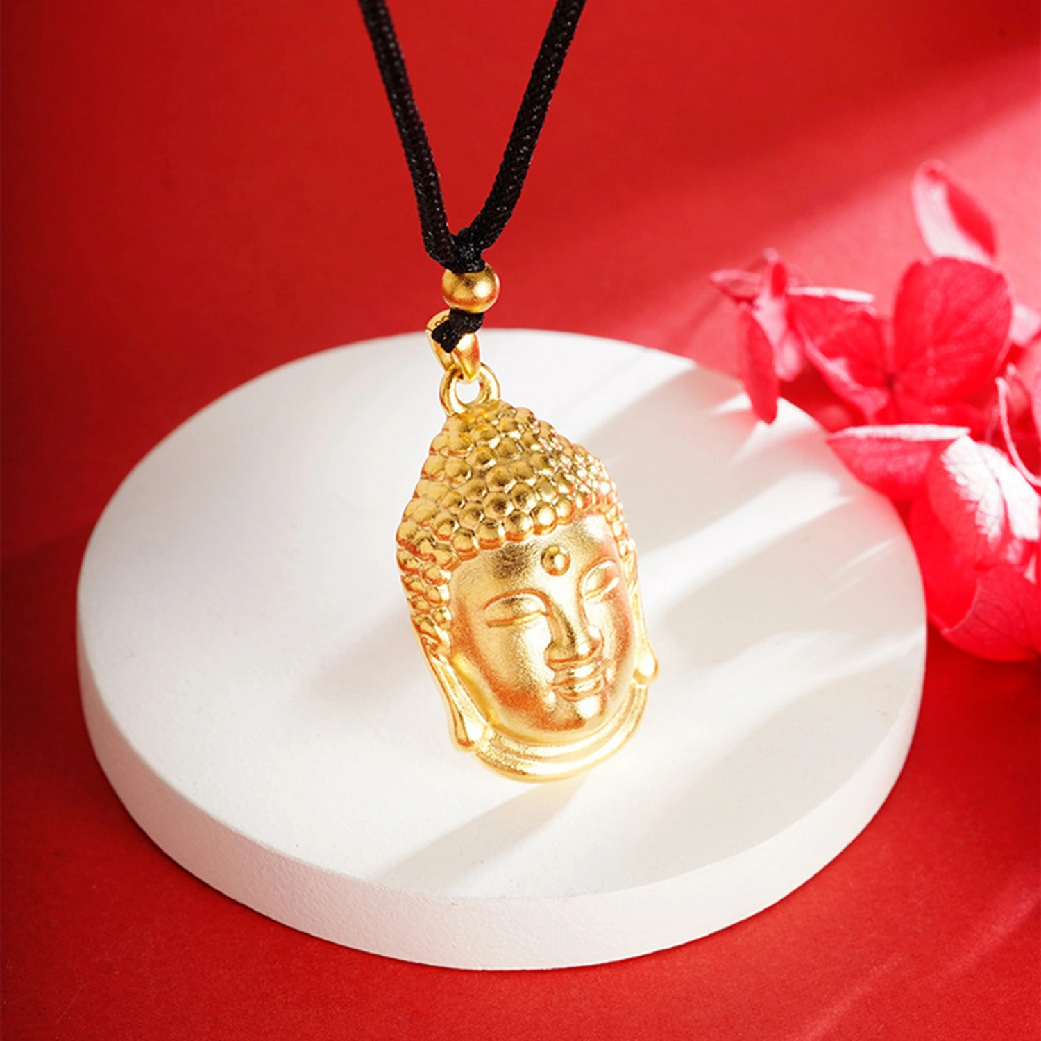 Women Buddha Necklace, Elegant Adjustable Choker Necklace Jewelry