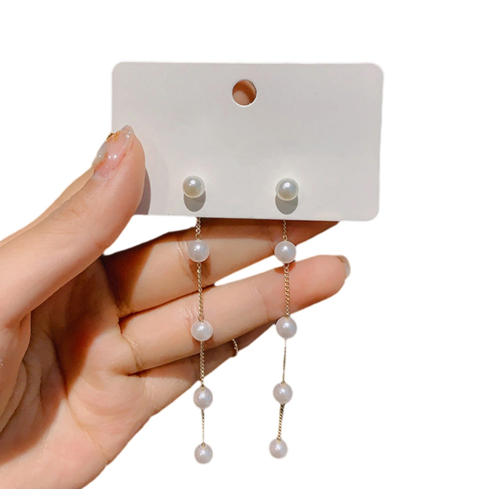 Women’s Pearl Tassel Earrings Lightweight Elegant Dangle Drop Earrings