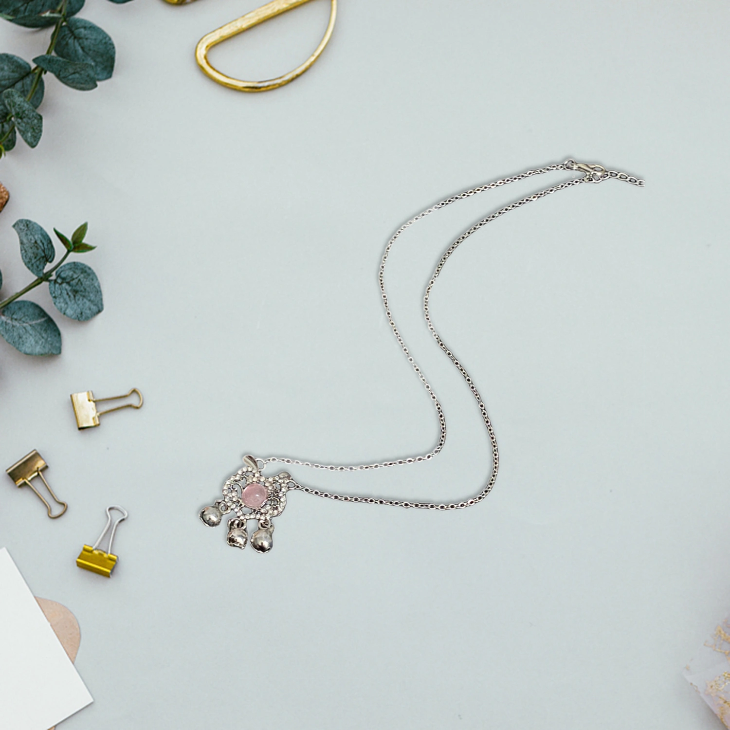 Rabbit Longevity Lock Pendant Necklaces Sweet Bells Necklace