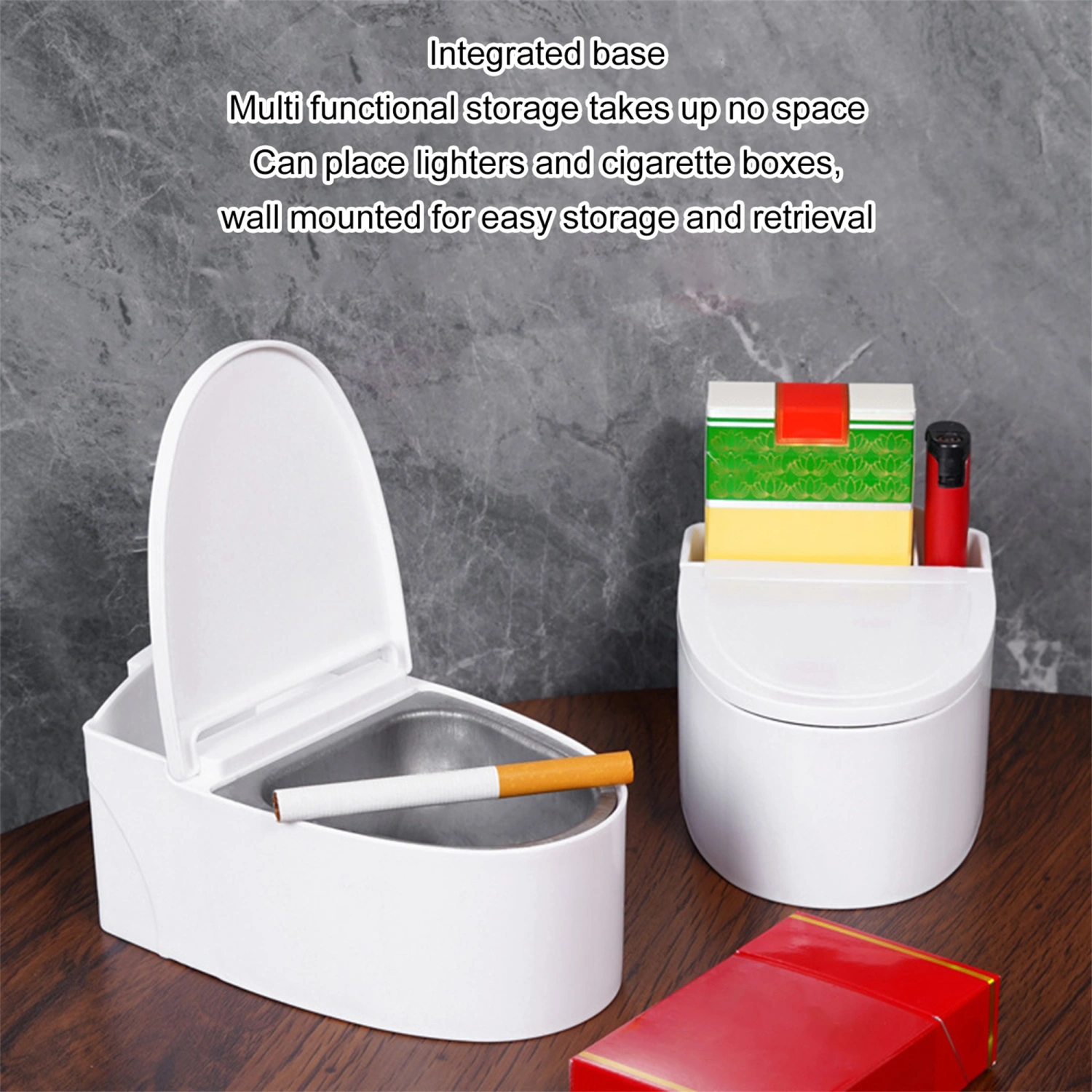 Wall Mounted Mini Toilet Ashtray Funny Windproof Ashtray with Lid