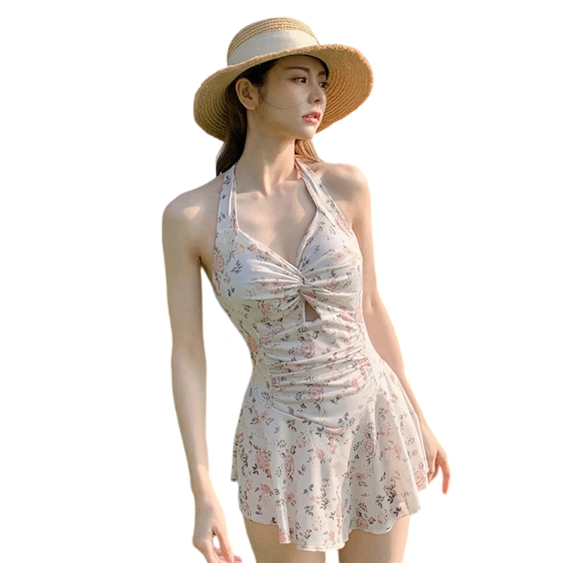 Women's Swimsuit Swim Dress Summer Halter Twist Front Bathing Suit