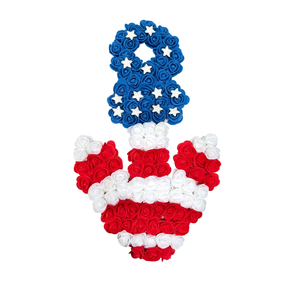 4th of July Wreath Patriotic Anchor/Hear/Round Shaped Flower Wreath