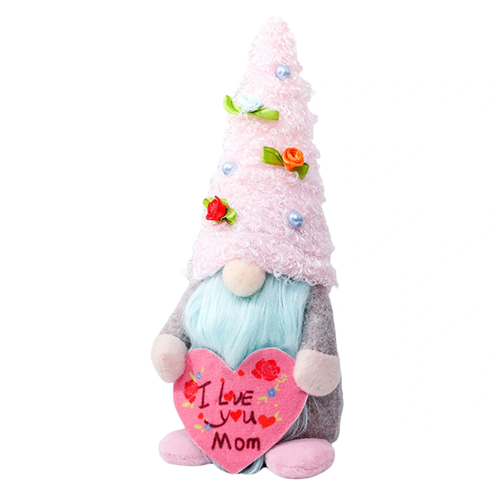 Mother's Day Gnome Rosette Pearl Decor Faceless Doll Cute Elf Dwarf