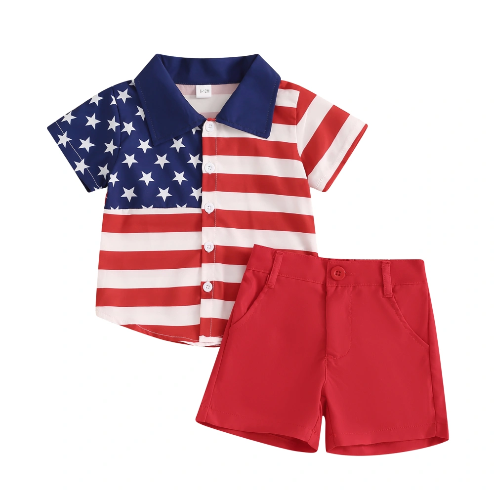 Little Boy 4th of July Outfits, Striped Short Sleeve Tops Shorts 