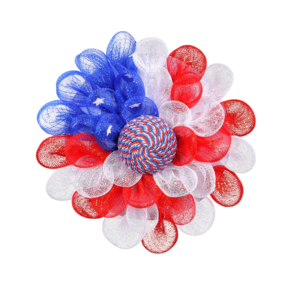 4th of July Mesh Wreath Hanging Red White and Blue Patriotic Garlands