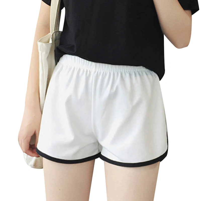 Women's Longue Shorts Contrast Trim Elastic Waist Split Sweatshorts 