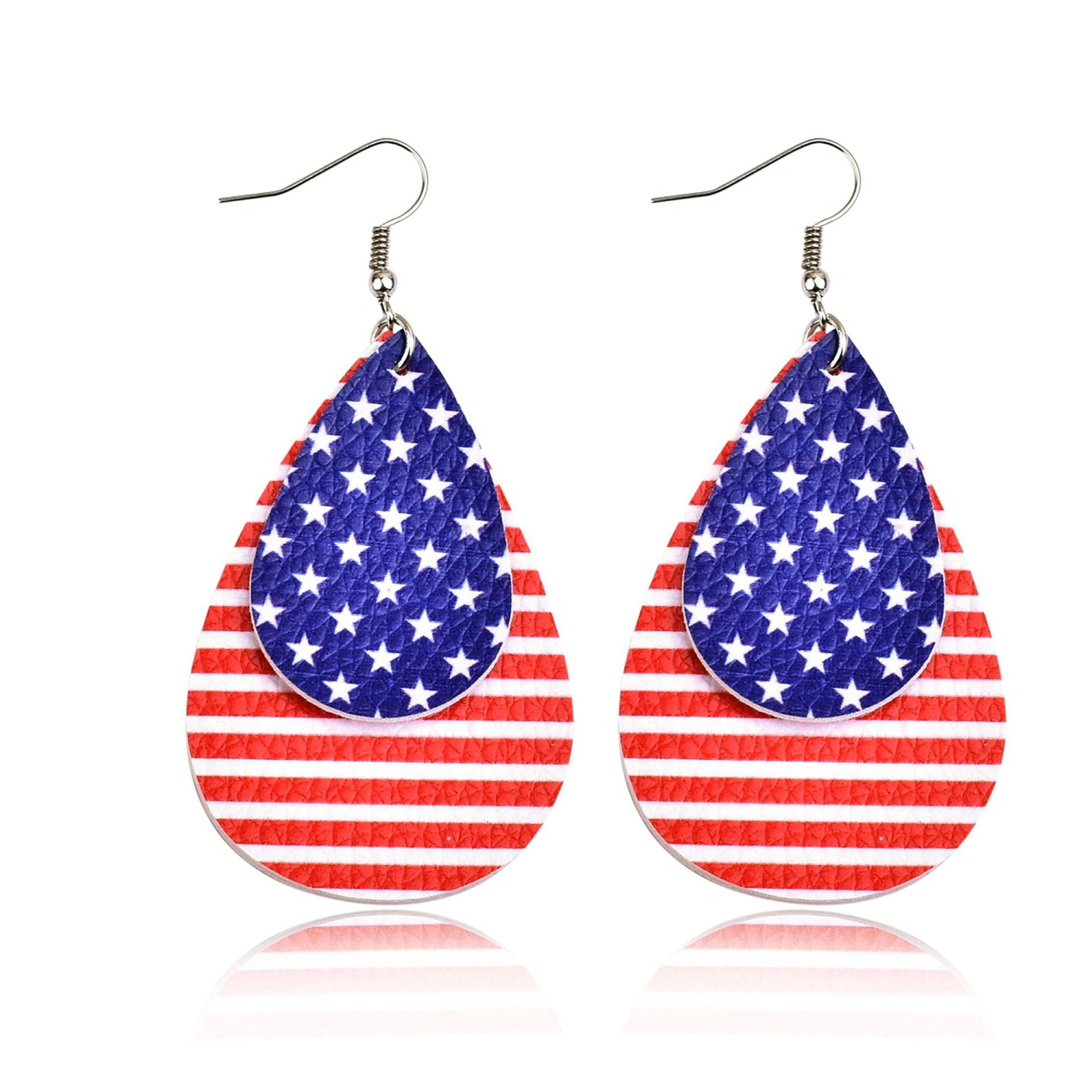 Women 4th of July Earrings, Stars Stripes Dangle Earrings Gift