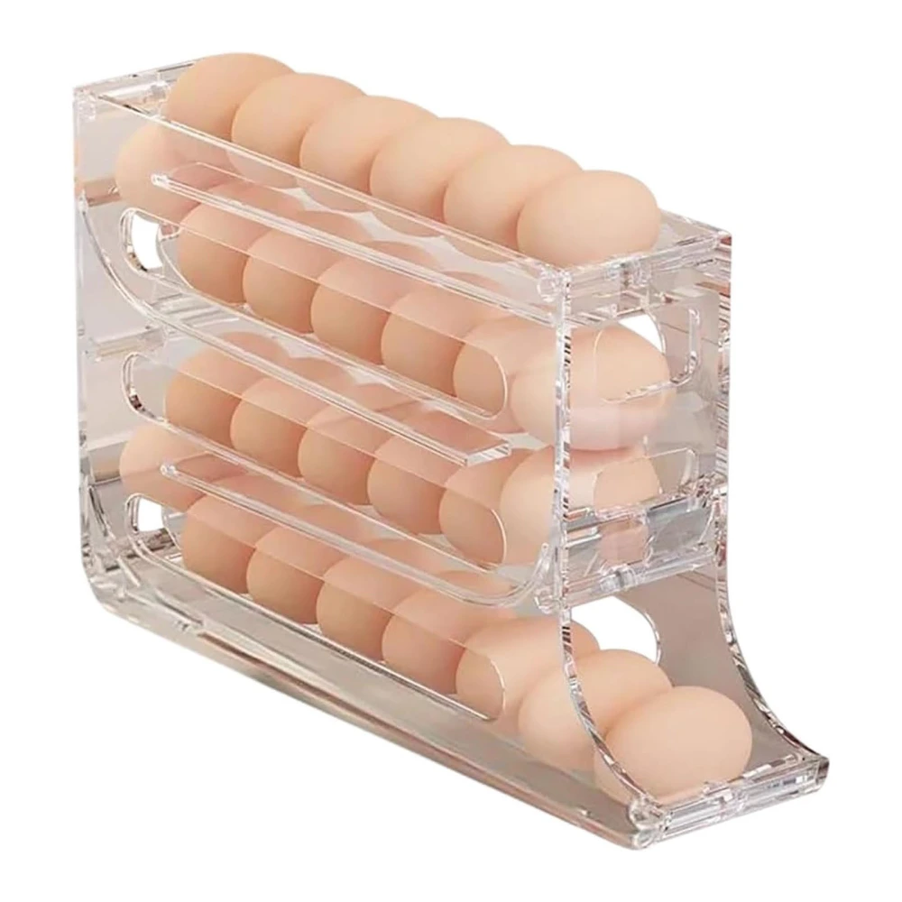 Rolling Egg Dispenser for Refrigerator, Four Layer Egg Holder