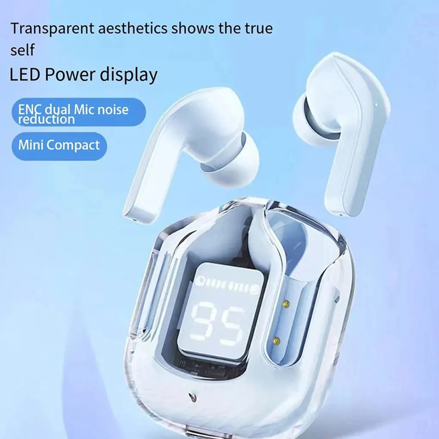 Wireless Earbuds, Bluetooth Headphones with LED Power Display