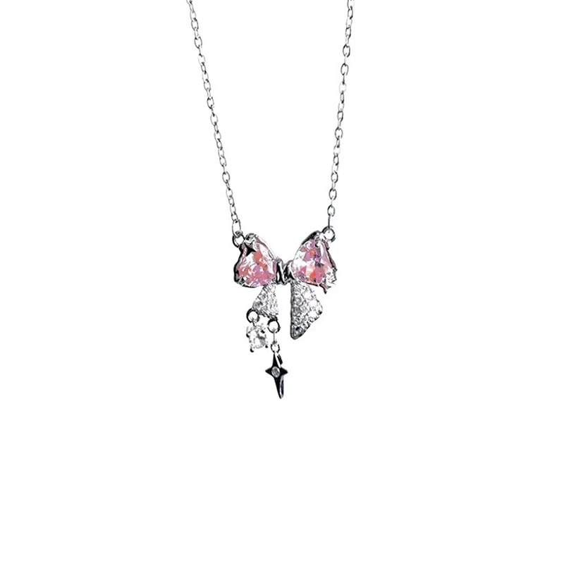 Crystal Heart Necklace Dainty Rhinestone Pendant Necklace Jewelry