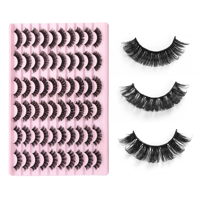 False Eyelashes, Thick Long Wispy Eyelash Clusters D Curl Eye Makeup