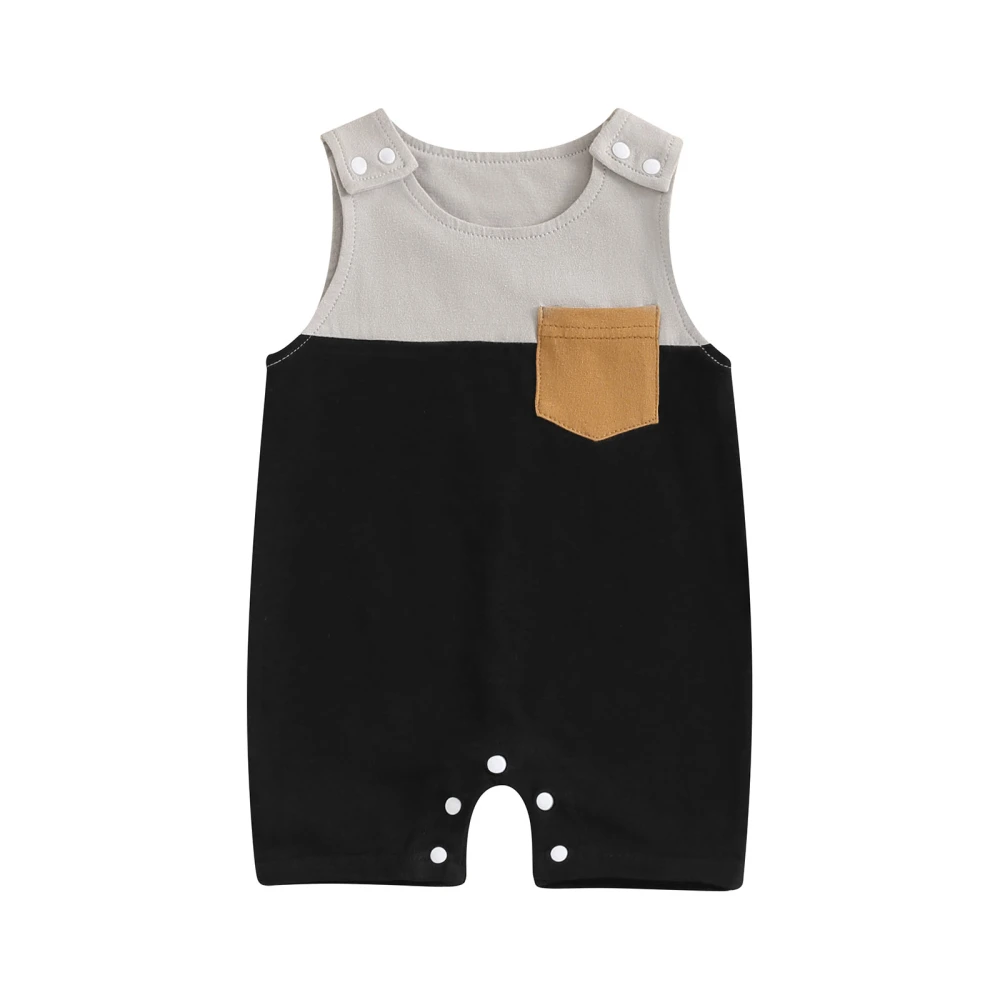 Baby Boy Tank Top Romper Contrast Color Sleeveless Jumpsuit 