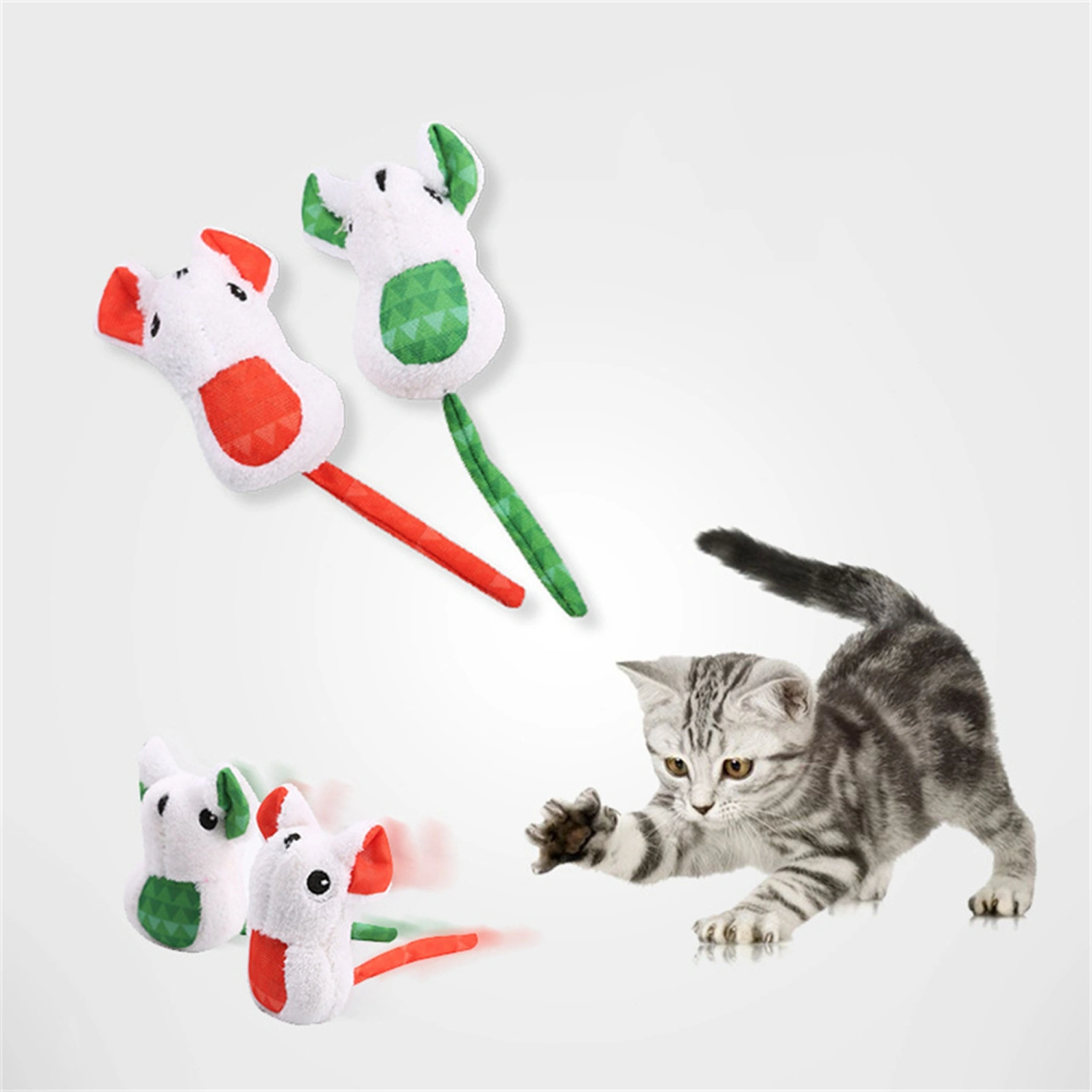 Cat Catnip Toys Soft Cute Plush Mouse Interactive Cat Kicker Toy