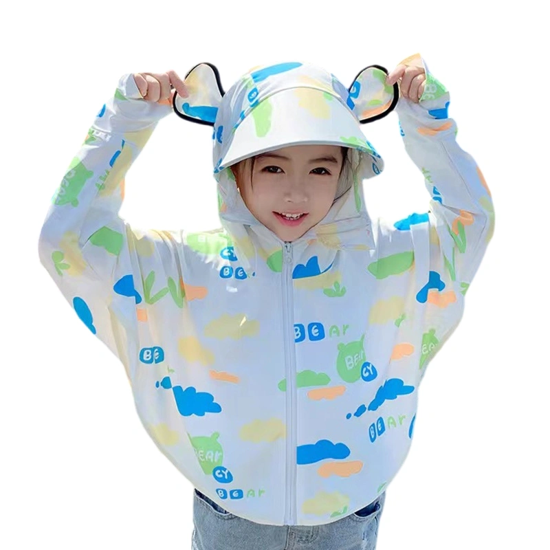 Kid Zip-Up Hoodie Girls UPF50+ Sun Protection Jacket Hooded Rash Guard