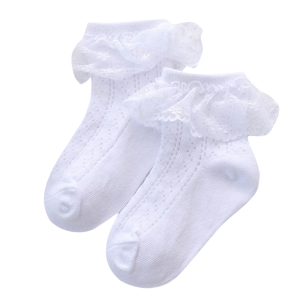 Baby Girls Ruffle Lace Socks Breathable Mesh Socks Princess Socks