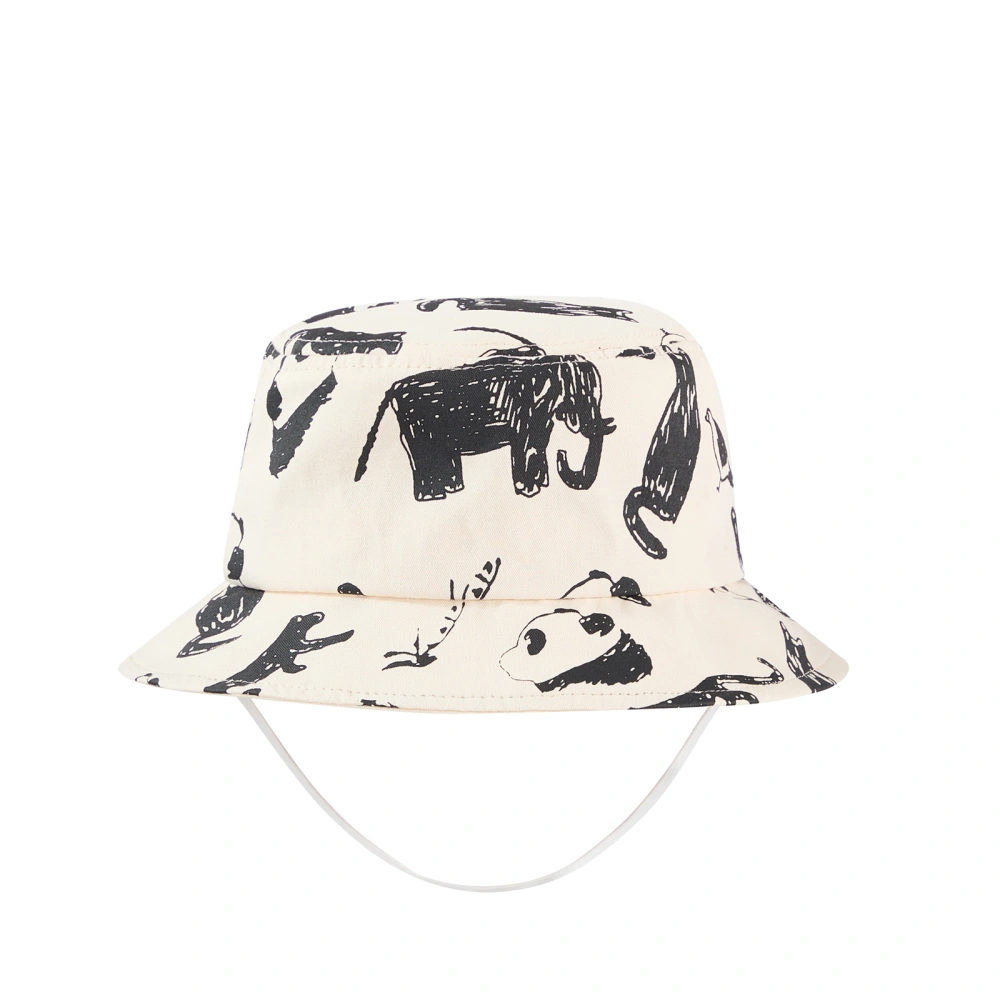 Boy Girl Sun Cap Panda Print Wide Brim Sun Protection Bucket Hat 