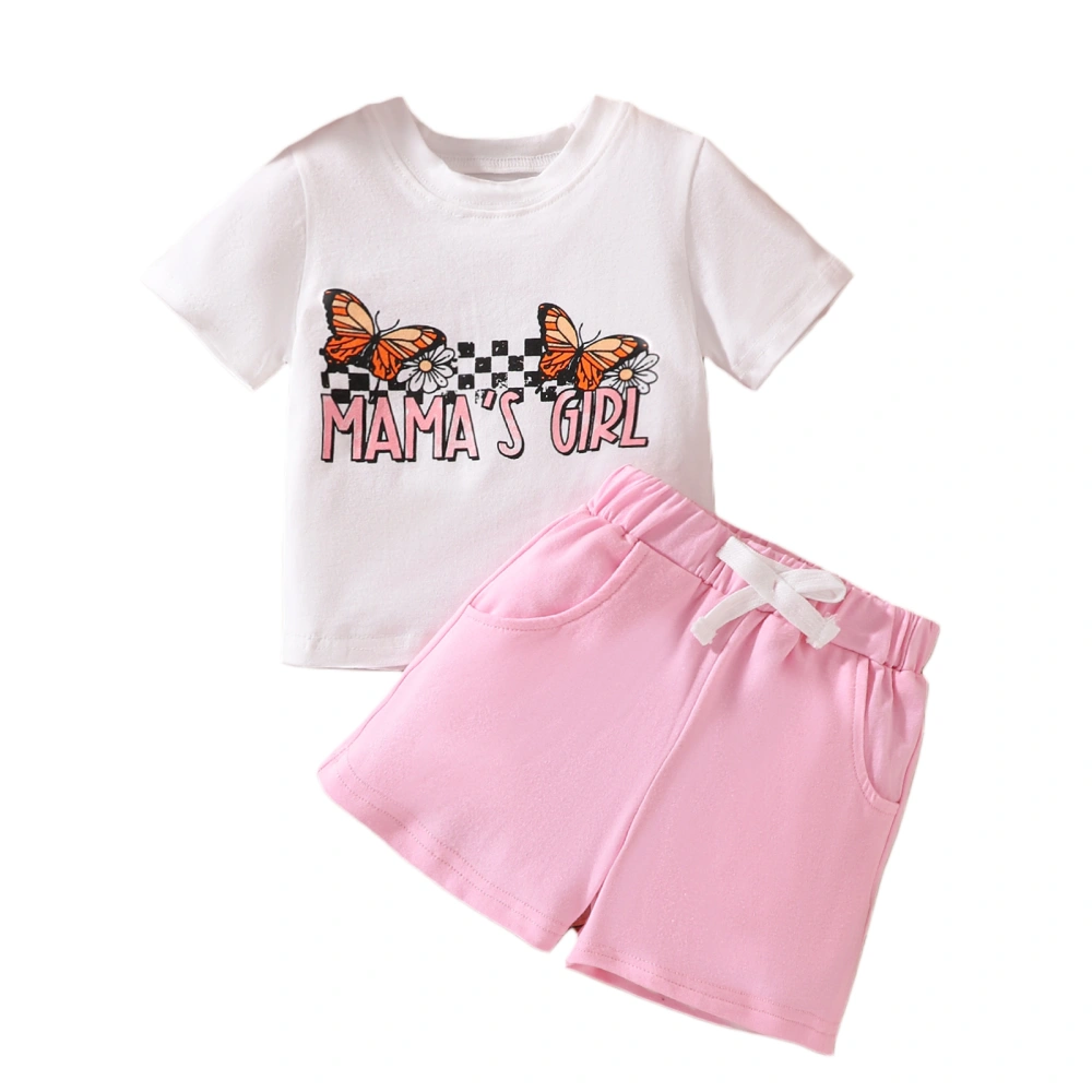 Little Girl Boy Summer Outfit, Letter Print Short Sleeve Tops Shorts 