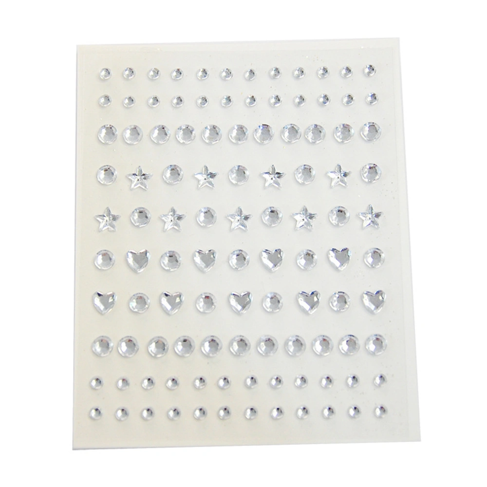 Face Gems Dot/Star/Moon/Droplet Shape Self Adhesive Diamonds