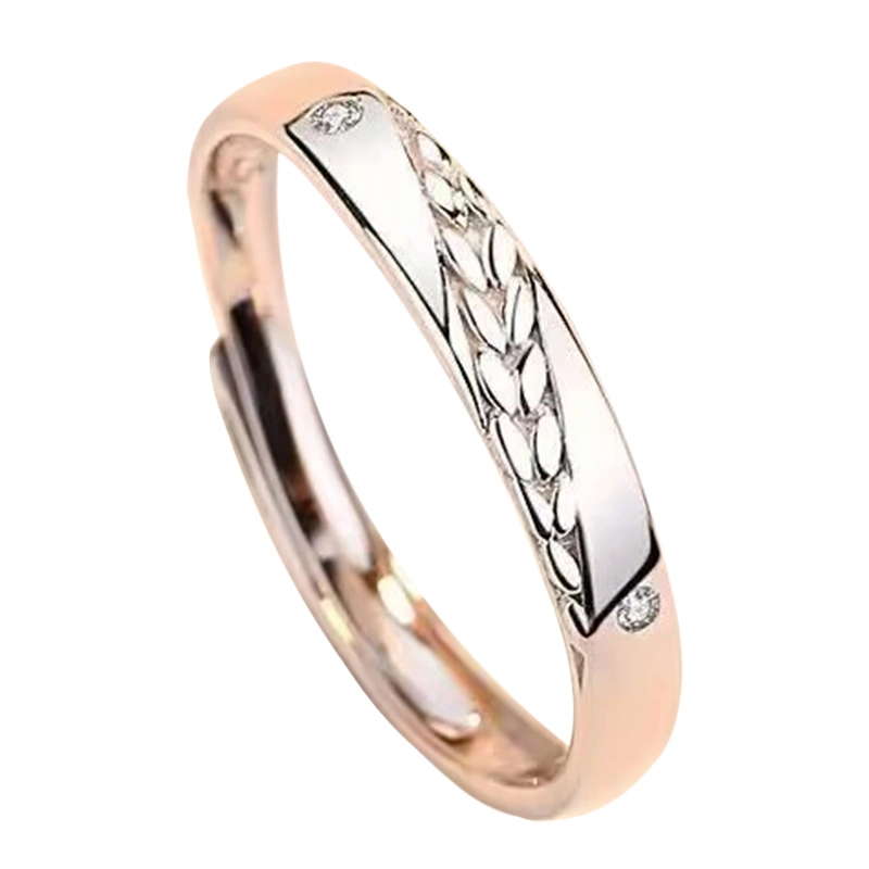 Matching Rings for Couples Personalized Wheat Promise Rings Adjustable