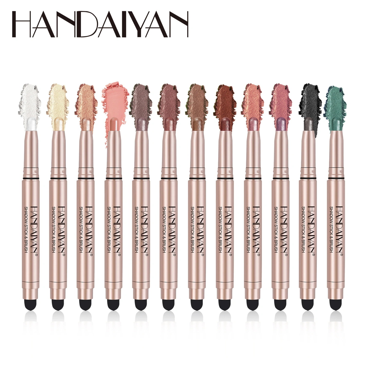 12 Colors Matte Eyeshadow Sticks Set Waterproof Shimmer Eye Shadow Pen