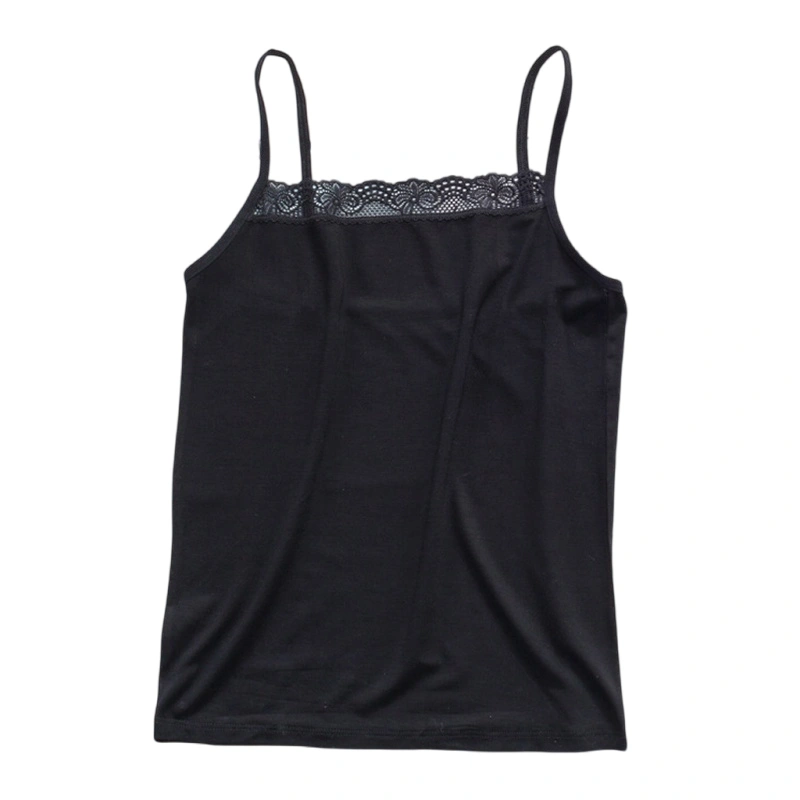 Women Camisole Spaghetti Strap Lace Trim Sleeveless Cami Tops