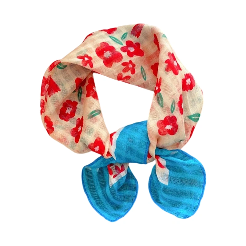 Hair Scarf Head Bandanas for Women Fashion Floral Square Scarf