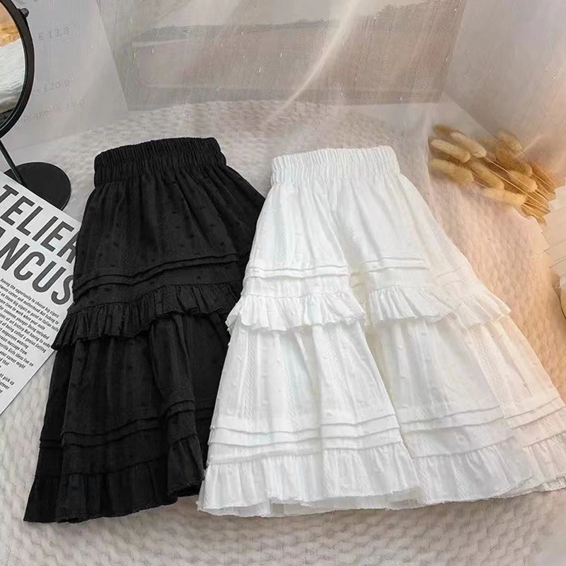 Women Layered Ruffled Skirt Summer Mini A-Line Skirt with Shorts