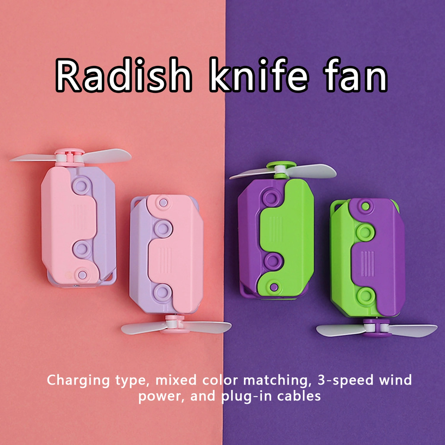 Handheld Fan, Adjustable Wind Speed Summer Rechargeable Portable Fan