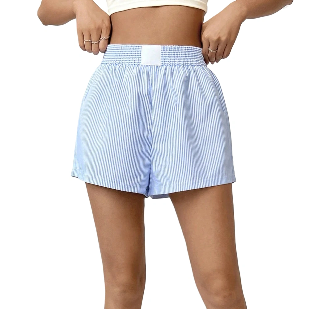 Women's Pajama Shorts Stripe Elastic Waist Comfy Sleep Shorts